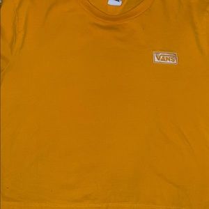 Midcropped mustard yellow vans checkered shirt